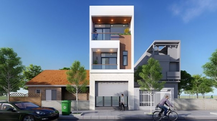 Mẫu nhà ống lệch tầng diện tích đất khiêm tốn