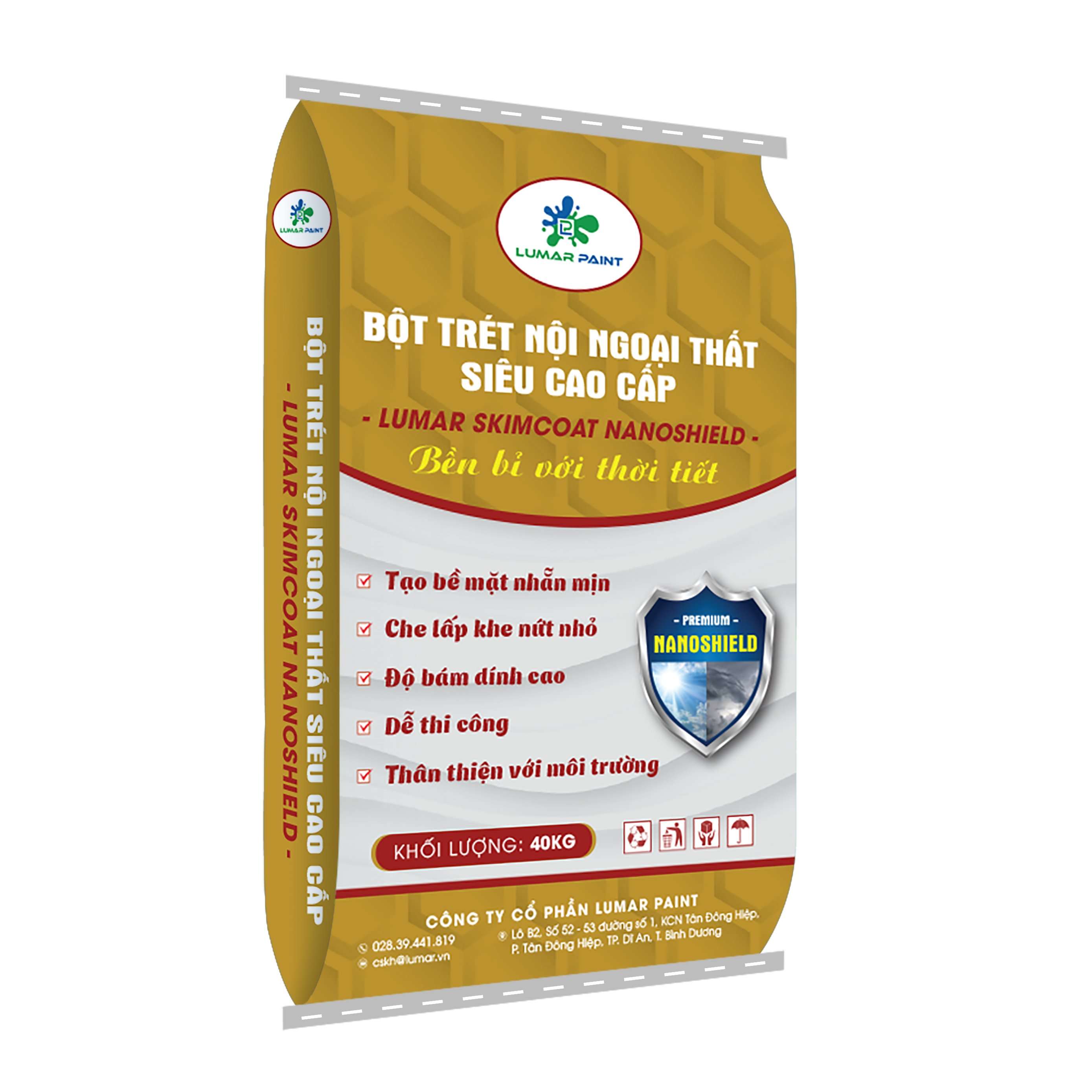 Bột trét nội thất siêu cao cấp - 40kg