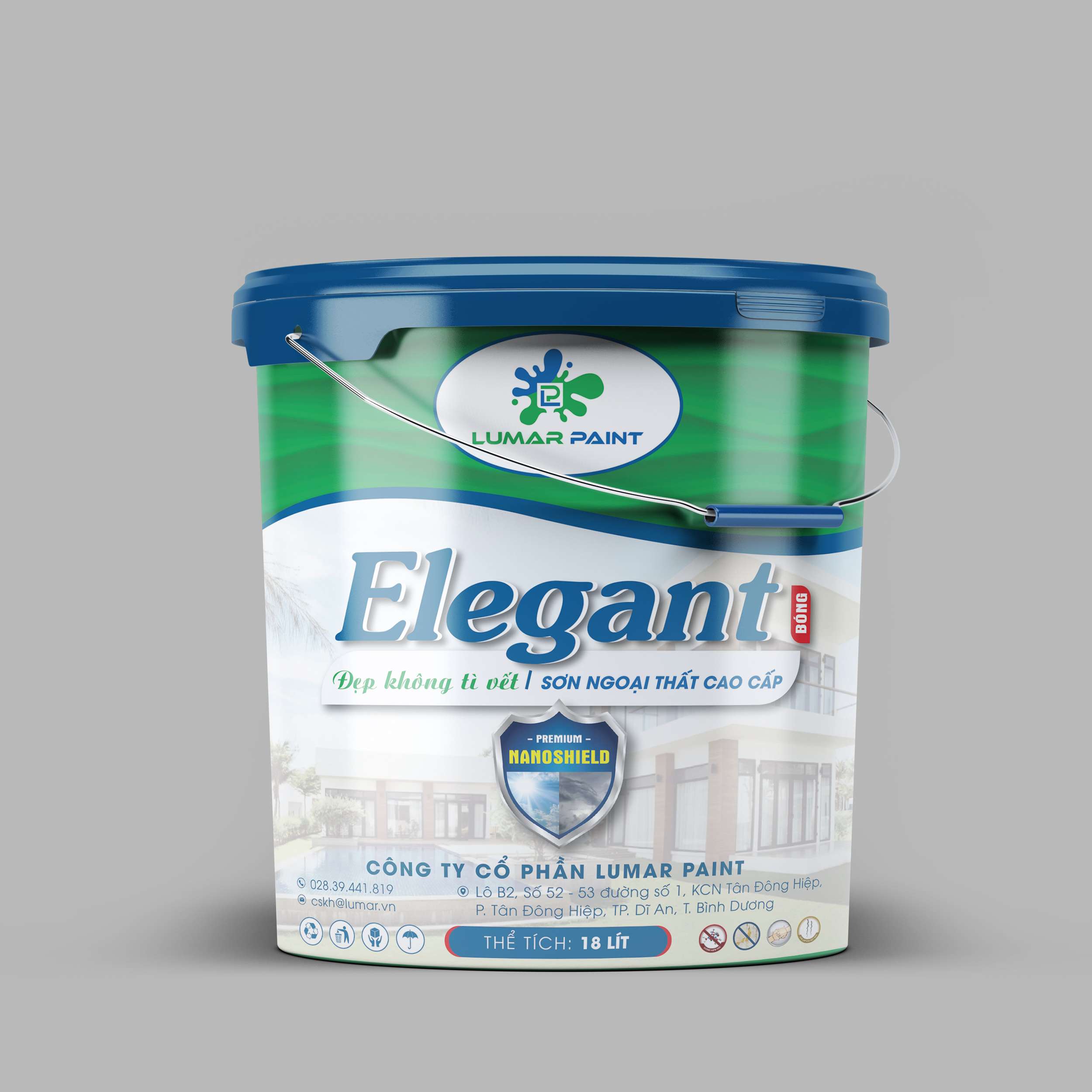 Sơn Bóng Ngoại Thất Cao Cấp - Lumar Elegant Nanoshield - 18L