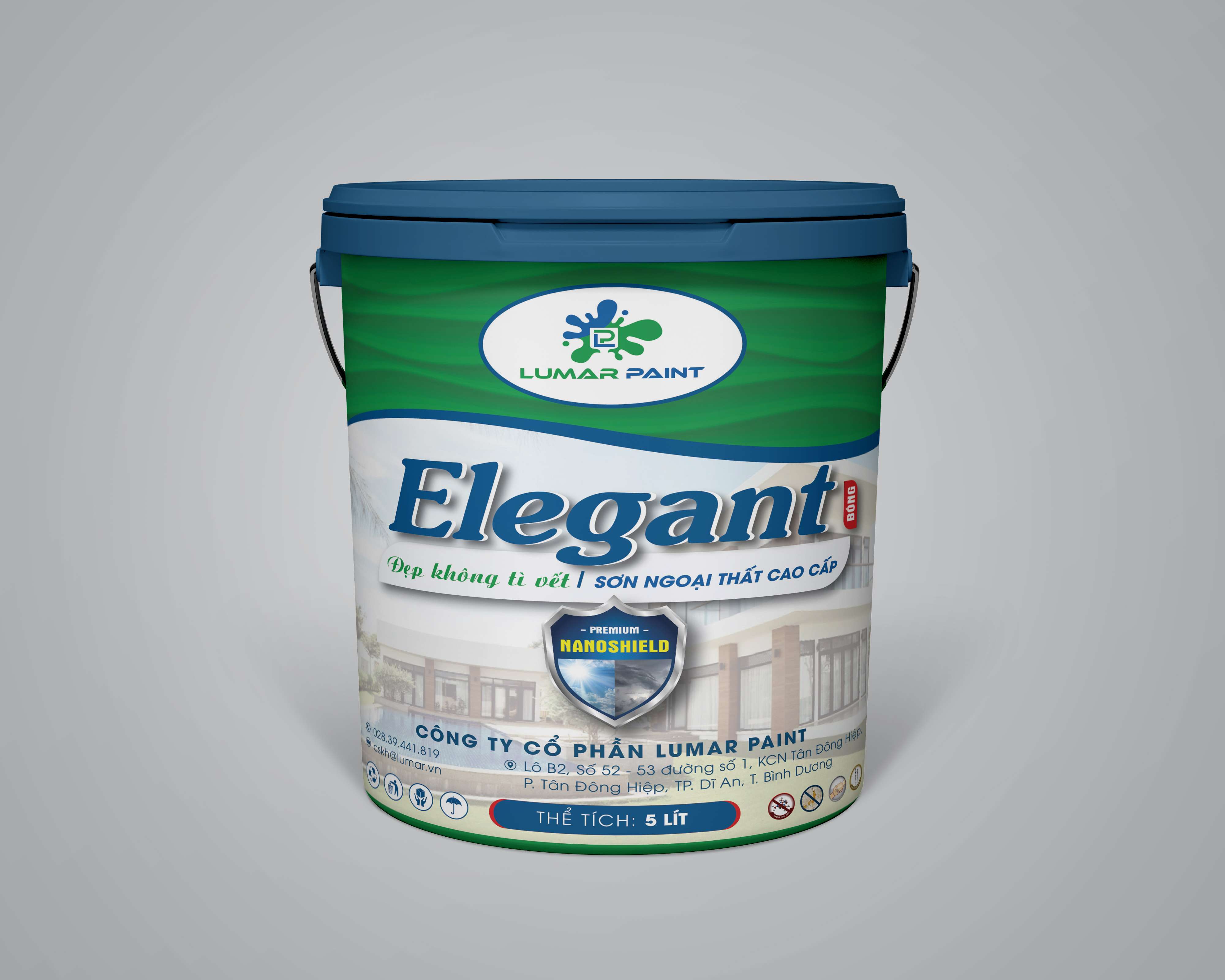 Sơn Bóng Ngoại Thất Cao Cấp - Lumar Elegant Nanoshield - 5L