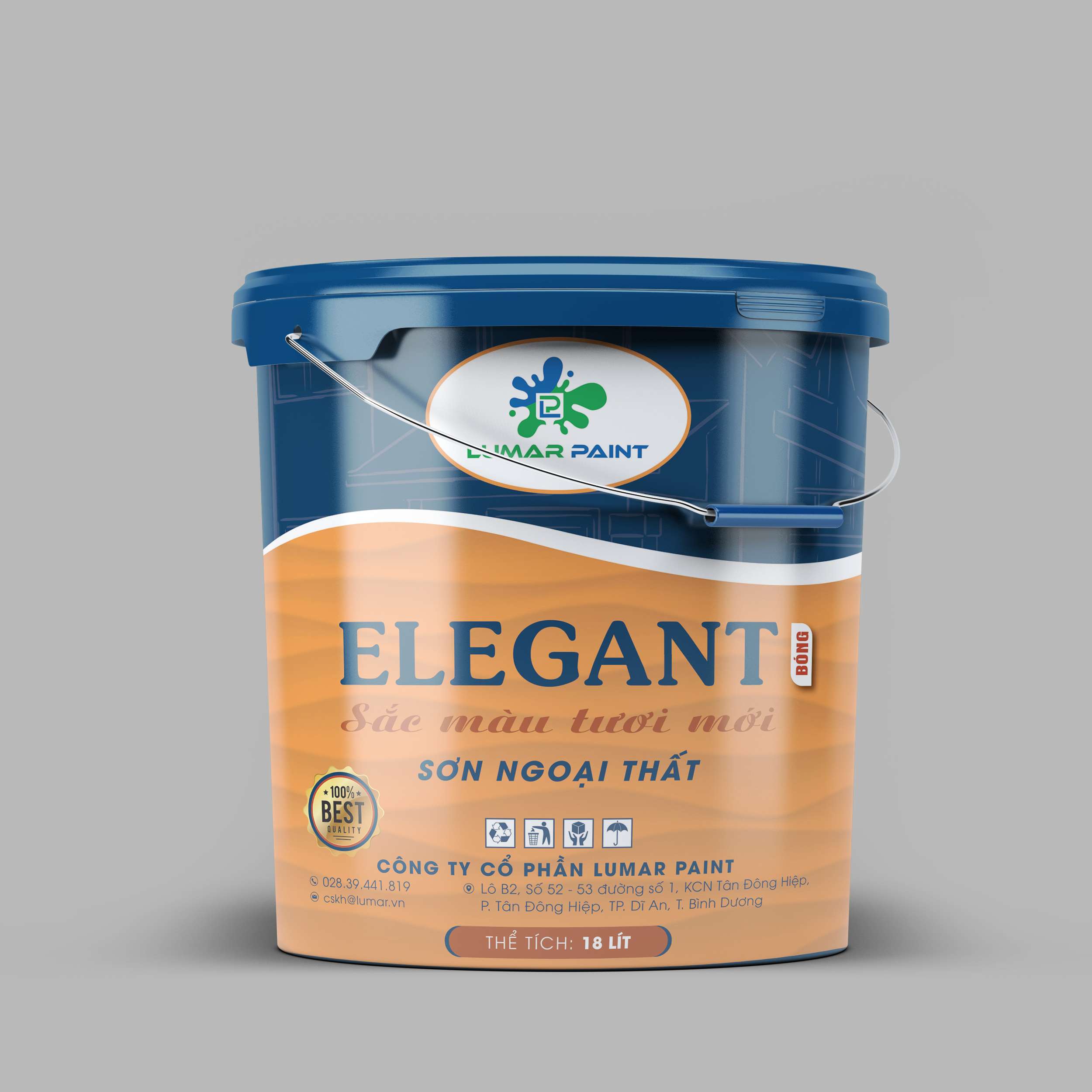 Sơn bóng ngoại thất - Lumar Elegant - 18L