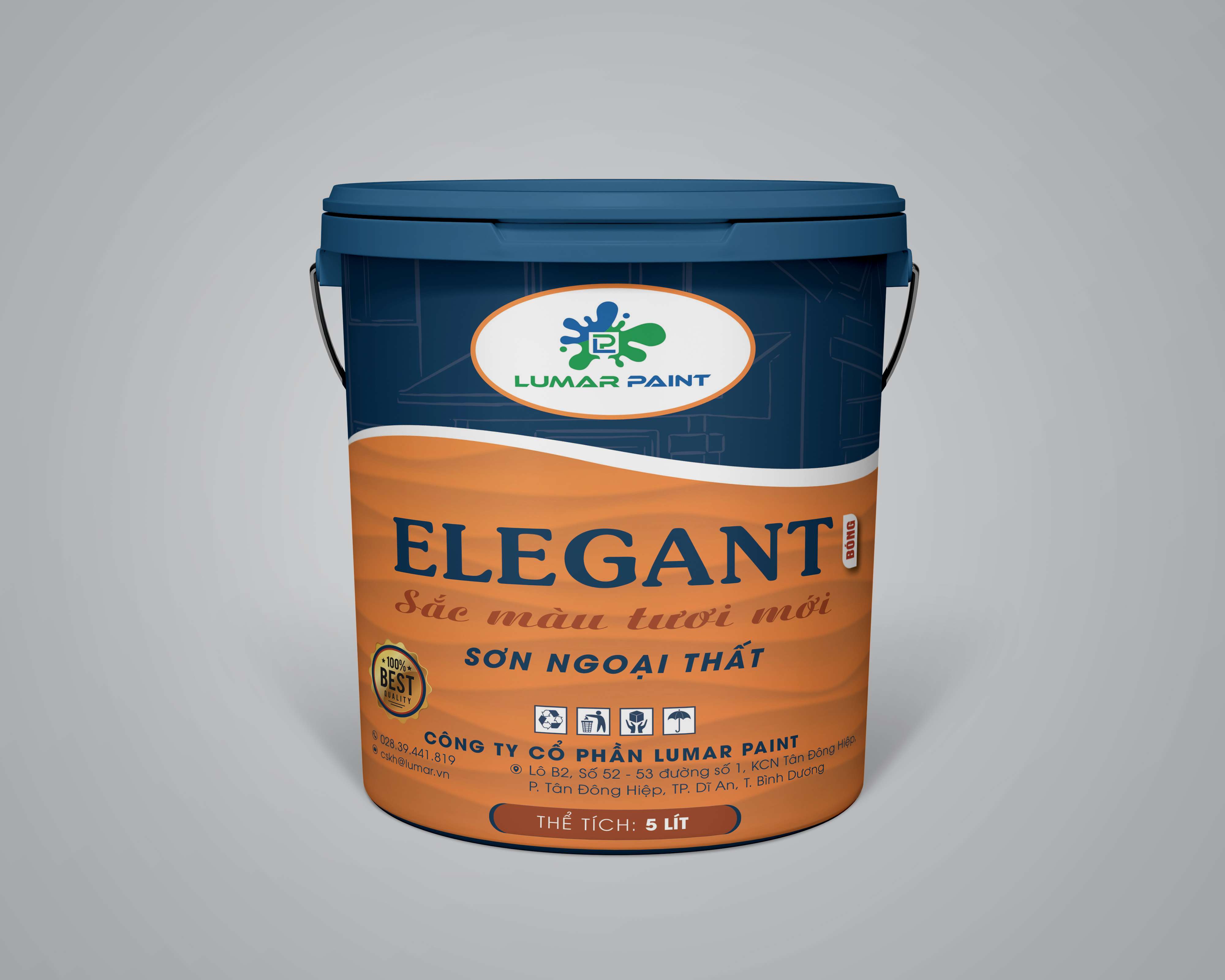 Sơn bóng ngoại thất - Lumar Elegant - 5L