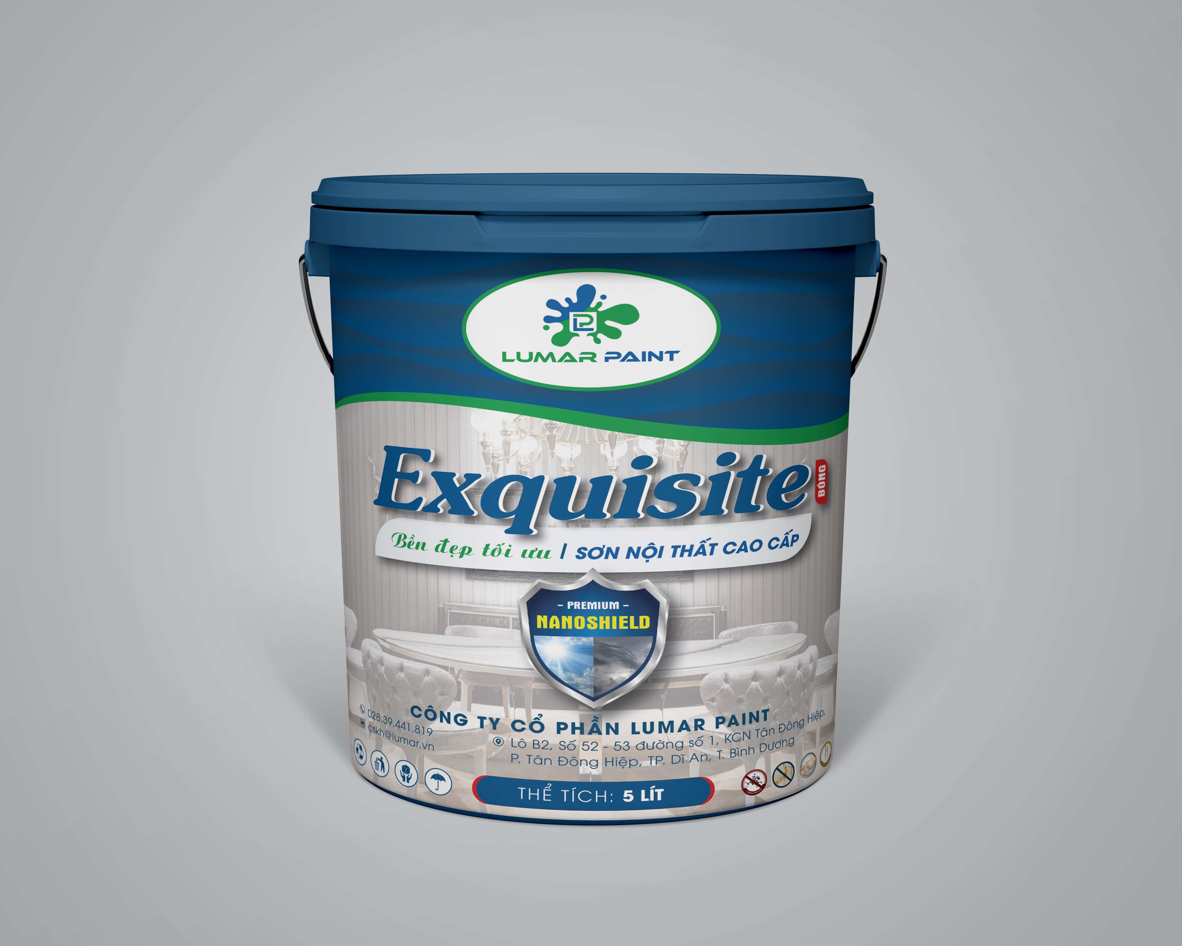 Sơn Bóng Nội Thất Cao Cấp - Lumar Exquisite Nanoshield - 5L