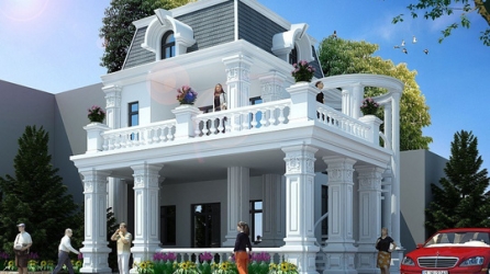 Mê đắm những mẫu biệt thự tân cổ điển 2 tầng đẹp vượt thời gian